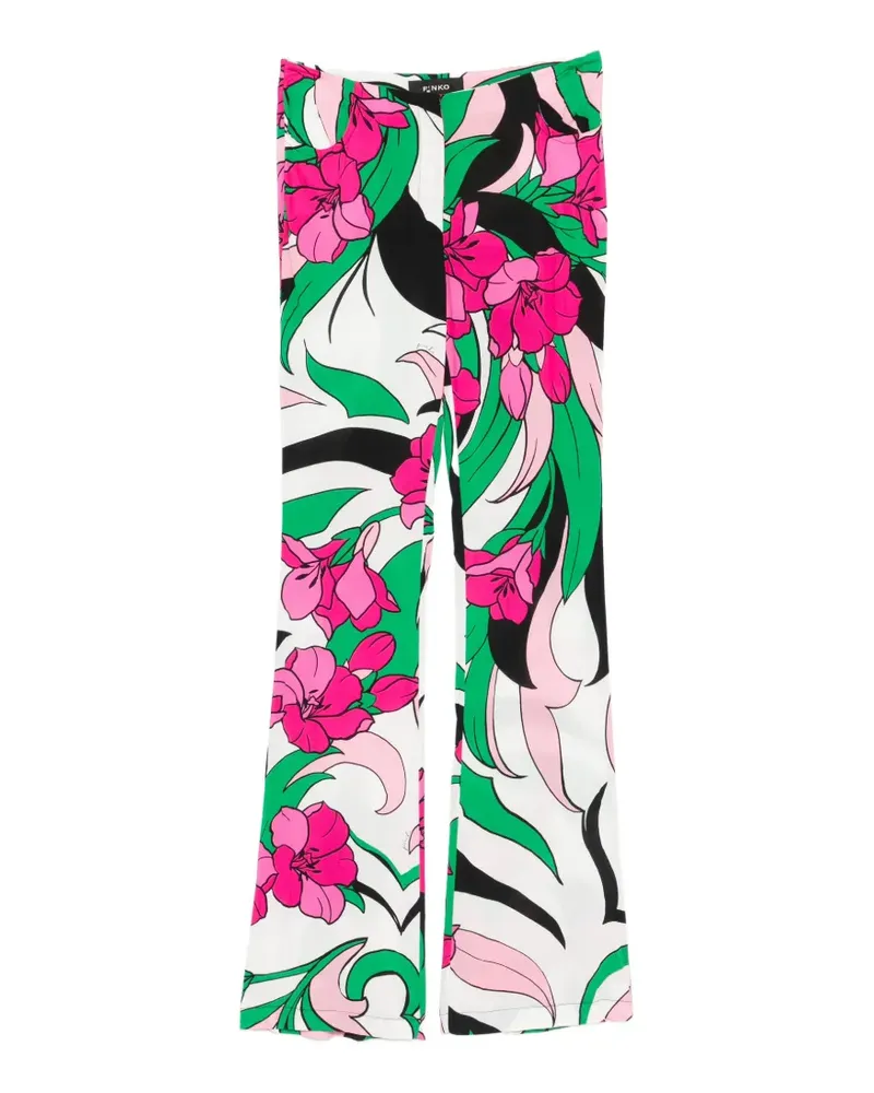 Pinko floral-print trousers - Weiß Weiß