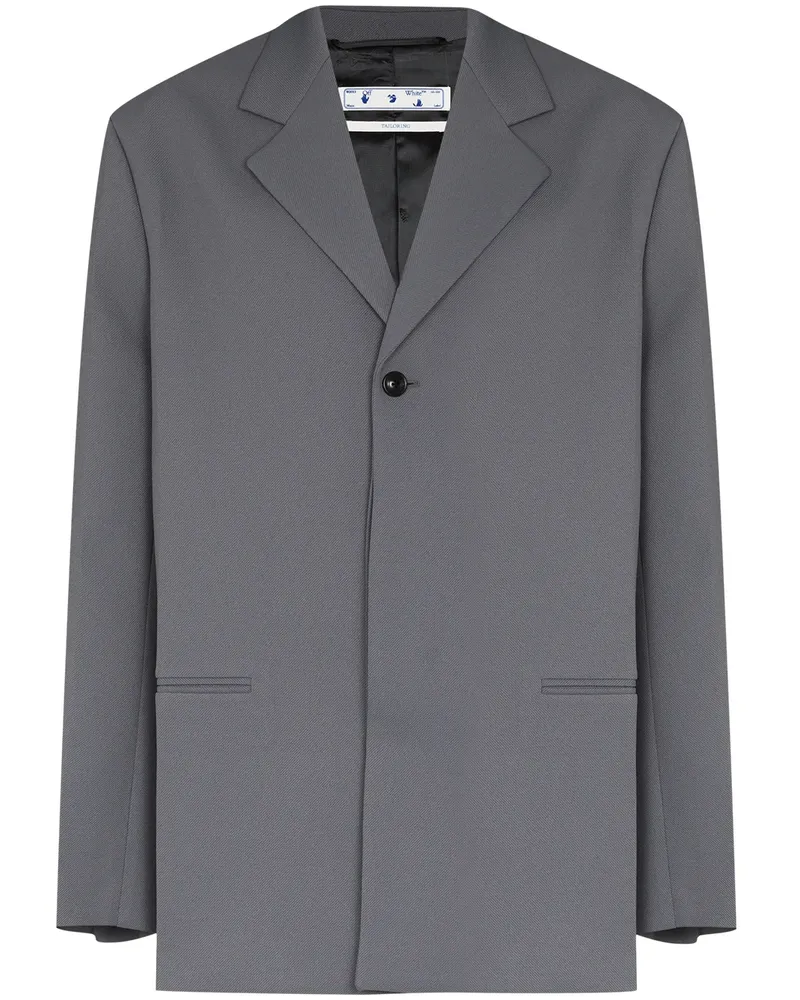 OFF-WHITE Sakko mit Knitteroptik - Grau Grau