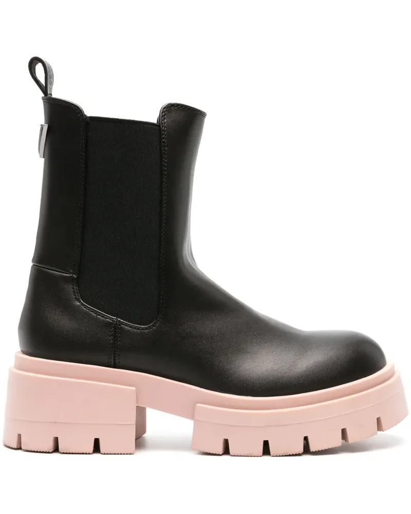 Guess Charlotte Lederstiefel mit dicker Sohle - Schwarz Schwarz