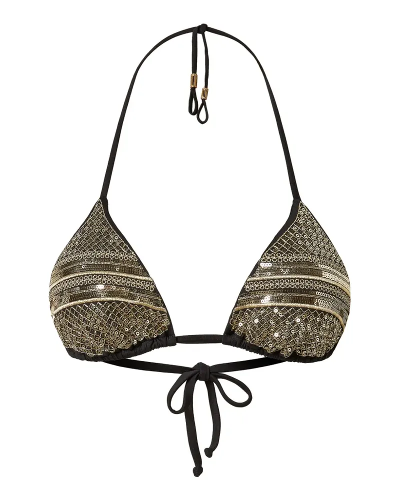 Twin-Set Triangel-Bikini mit Pailletten - Schwarz Schwarz
