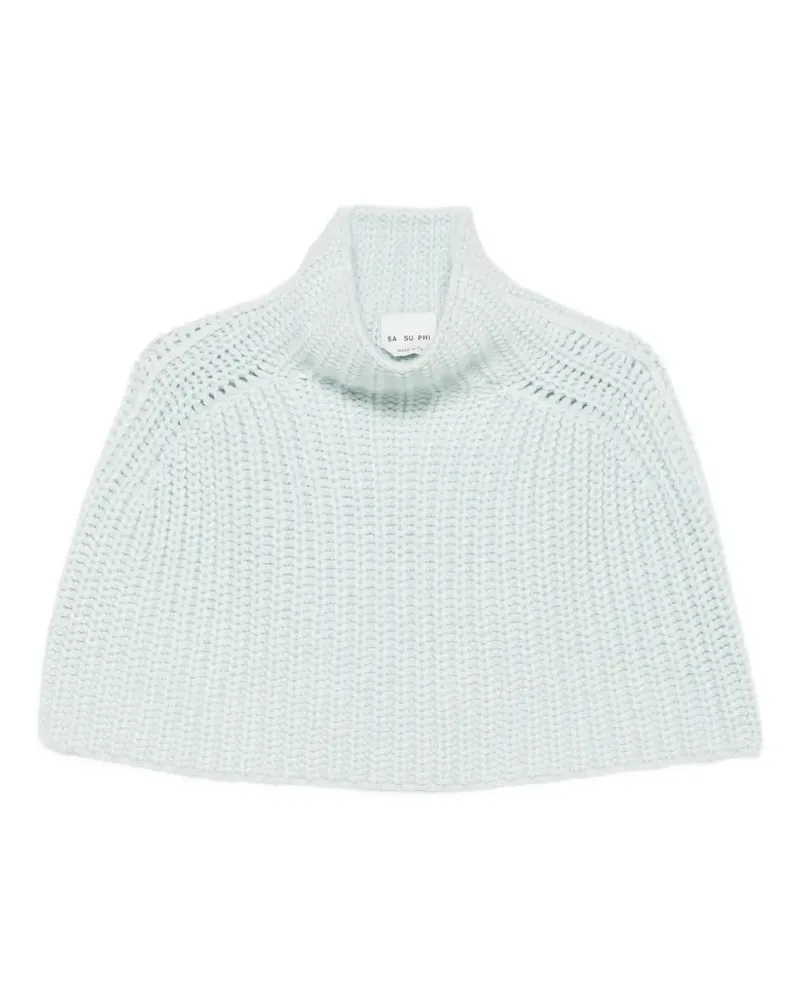 Sa Su Phi ribbed-knit cashmere poncho - Blau Blau