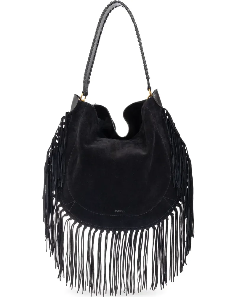 Isabel Marant Schultertasche mit Fransen - Schwarz Schwarz