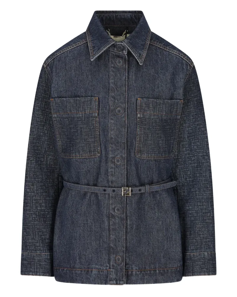 Fendi Steppjacke mit aufgesetzten Taschen - Blau Blau