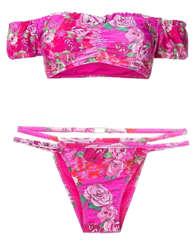 Amir Slama Schulterfreier Bikini - Rosa Rosa