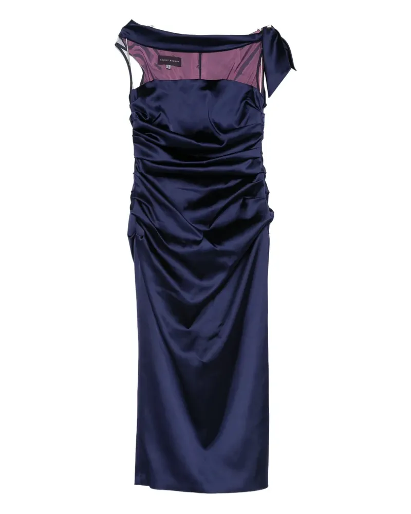 Talbot Runhof draped satin dress - Blau Blau
