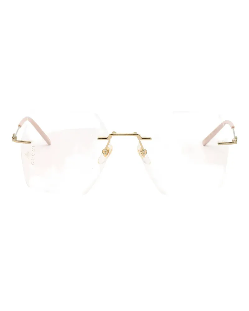 Gucci Rahmenlose Brille mit eckigem Gestell - Gold Gold