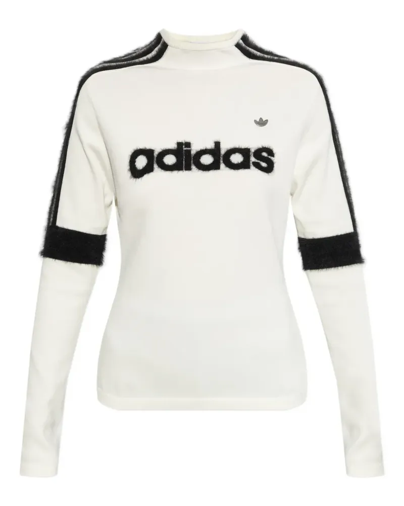 adidas Langarmshirt mit Logo - Weiß Weiß