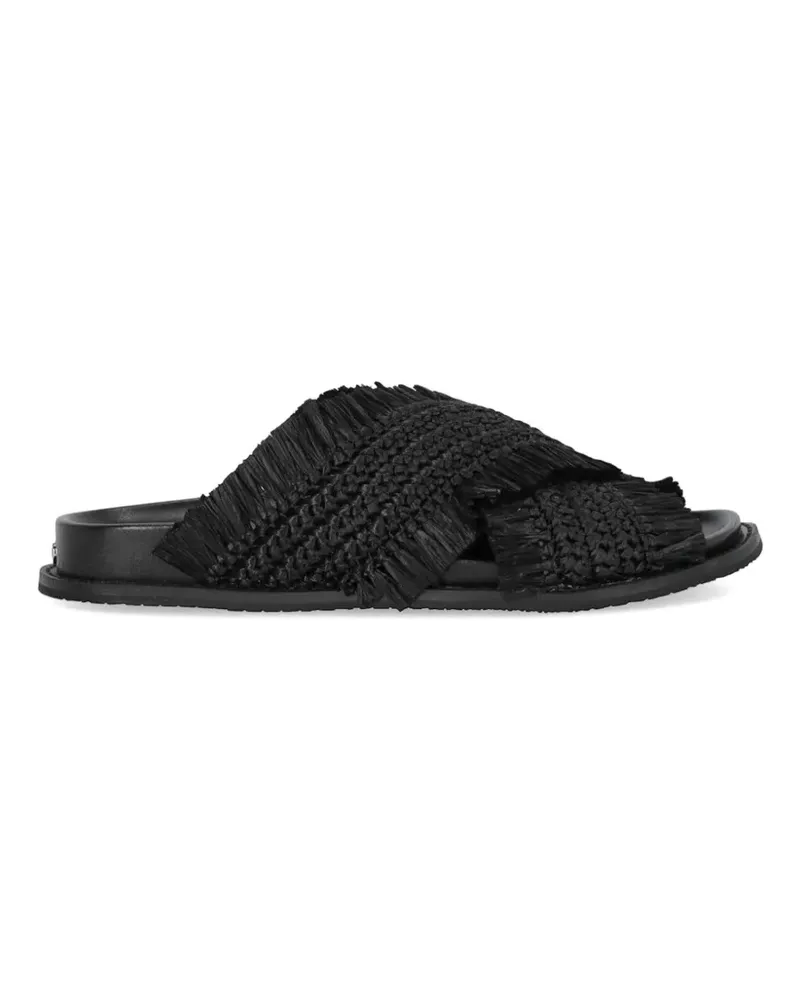 Michael Kors Peyton fringed woven sandals - Schwarz Schwarz