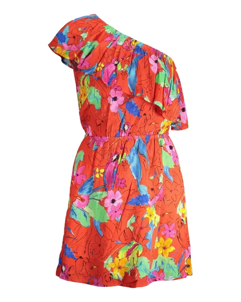 Desigual floral-print ruffled mini dress - Rot Rot