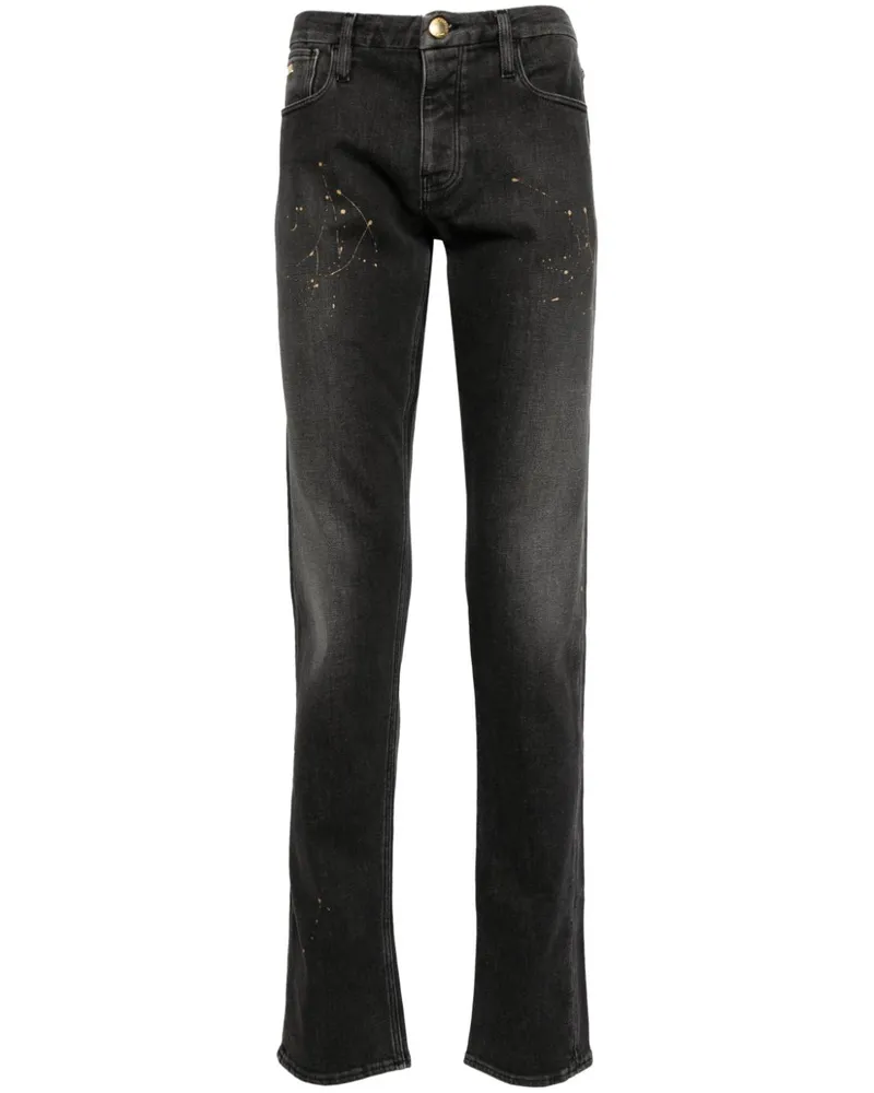 Emporio Armani Halbhohe Straight-Leg-Jeans Grau