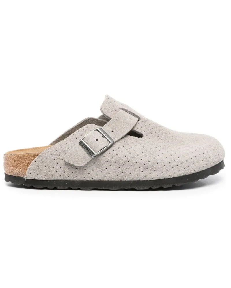 Birkenstock Boston BS Slipper aus Wildleder Grau