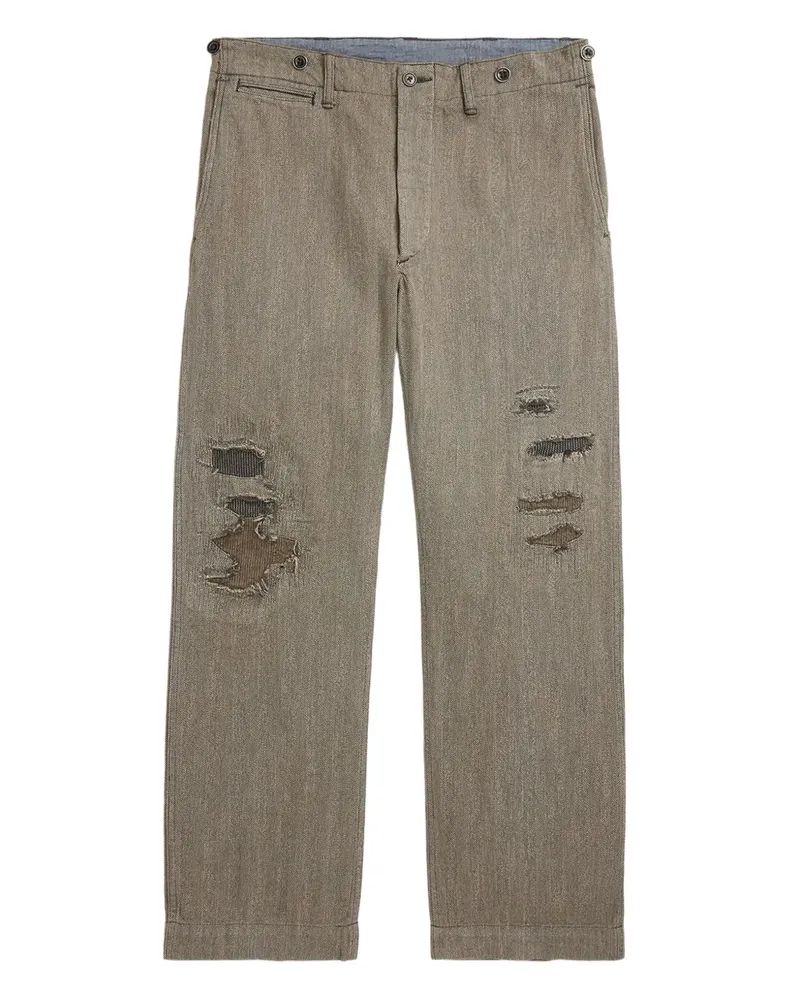 Ralph Lauren Gerade Hose im Distressed-Look - Grau Grau