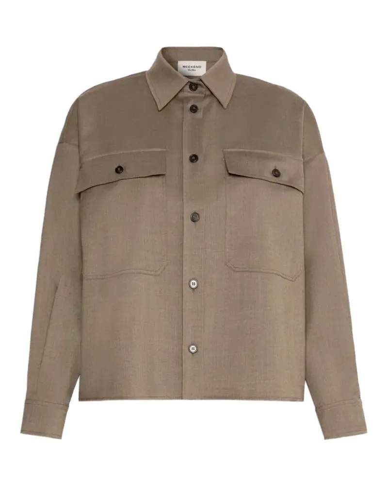 Max Mara Marron Glace Jacke aus Stretch-Wolltwill - Braun Braun