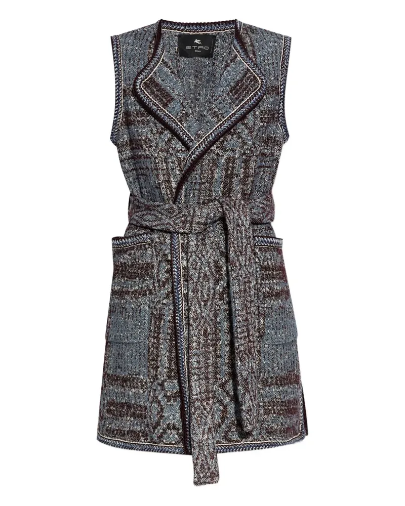 Etro Weste mit Jacquardmuster - Blau Blau