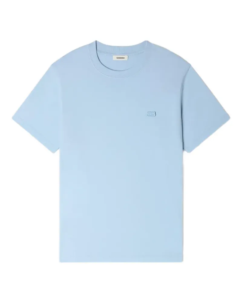 Sandro T-Shirt mit Logo-Patch - Blau Blau