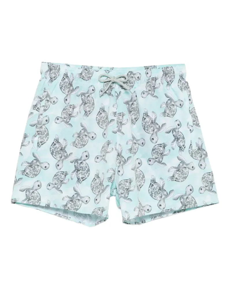Emporio Armani turtle print swim shorts - Blau Blau