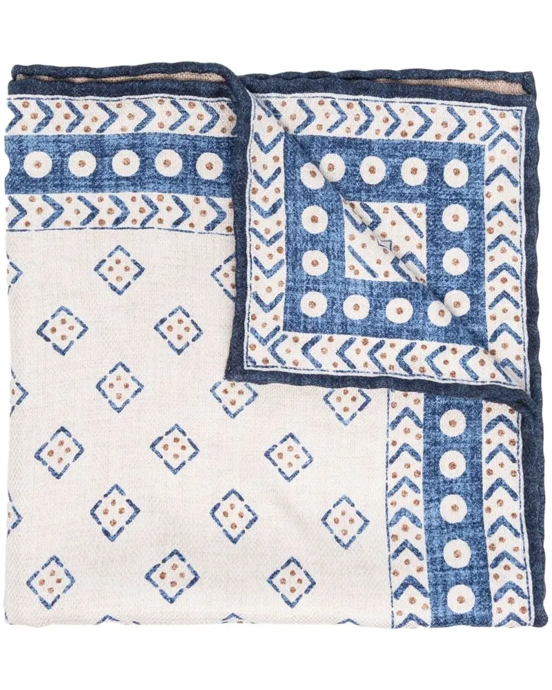 Brunello Cucinelli Einstecktuch mit geometrischem Print - Nude Nude