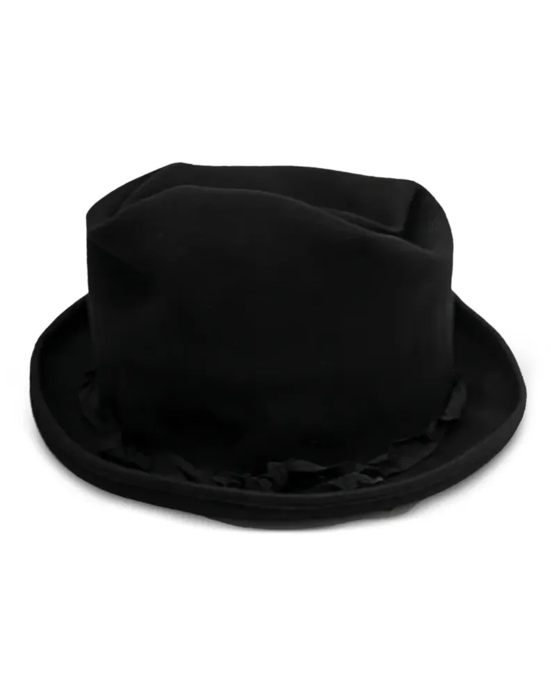 Yohji Yamamoto Fedora mit Rüschenbesatz - Schwarz Schwarz