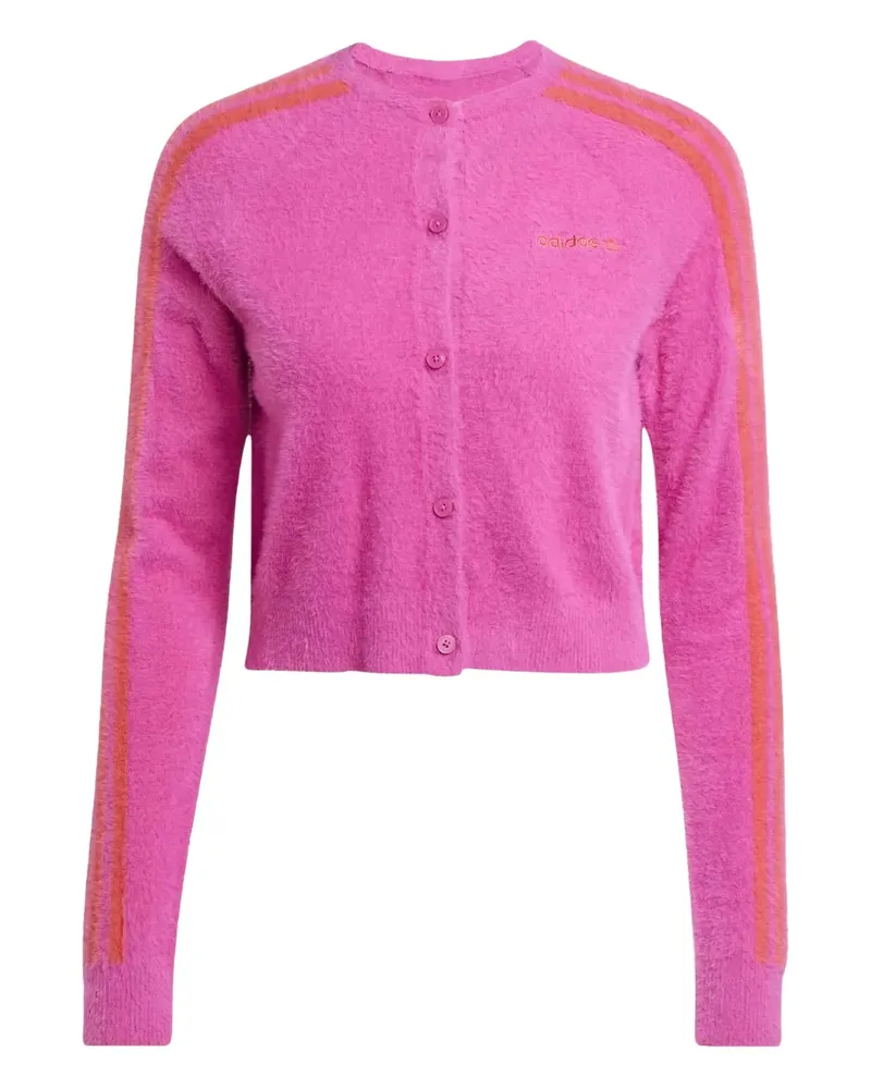 adidas Cropped-Cardigan mit Verschluss vorne - Rosa Rosa