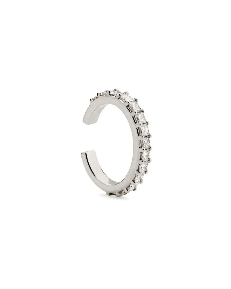 WHITE BIRD 18kt white gold Helena diamond earcuff - Silber Silber