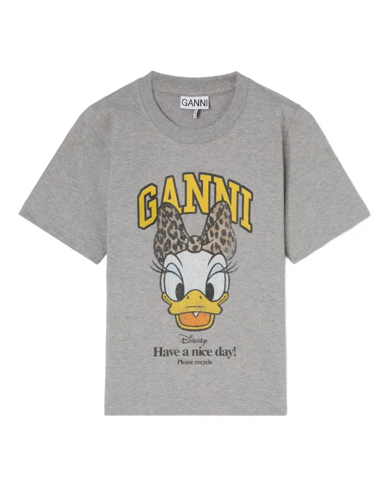 Ganni x Disney T-Shirt mit grafischem Print - Grau Grau