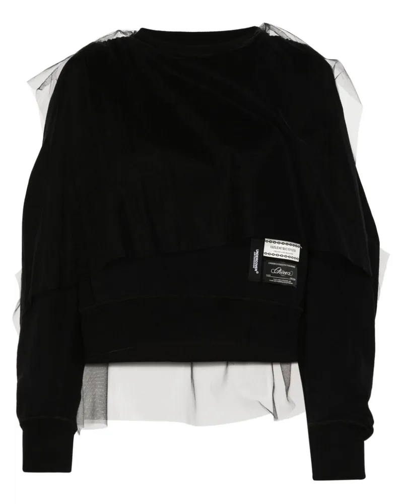 Undercover Sweatshirt mit Tüll-Overlay Schwarz