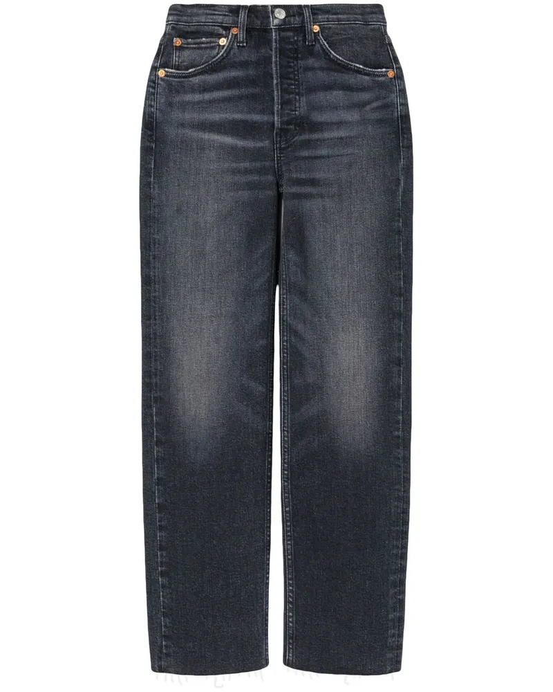 RE/DONE Cropped-Jeans mit hohem Bund - Schwarz Schwarz