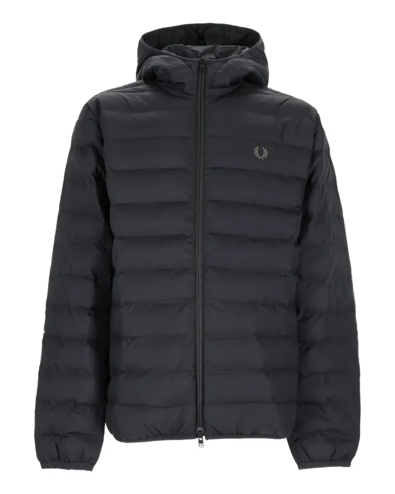 Fred Perry quilted hooded puffer jacket - Blau Blau