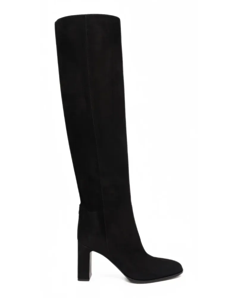 Jimmy Choo Overknee-Stiefel aus Wildleder - Schwarz Schwarz