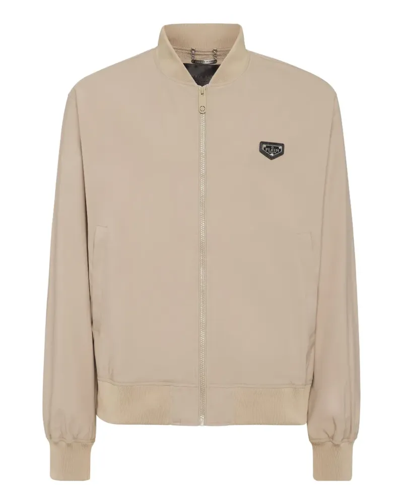 Philipp Plein Bomberjacke mit Logo-Patch - Nude Nude