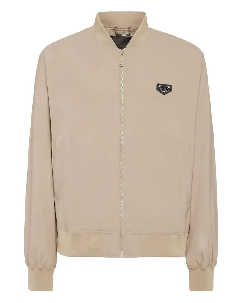 Philipp Plein Bomberjacke mit Logo-Patch - Nude Nude