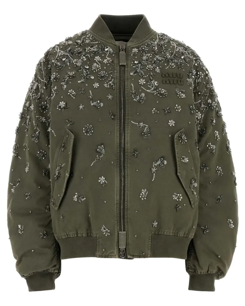 Miu Miu Bomberjacke aus Gabardine - Grün Grün
