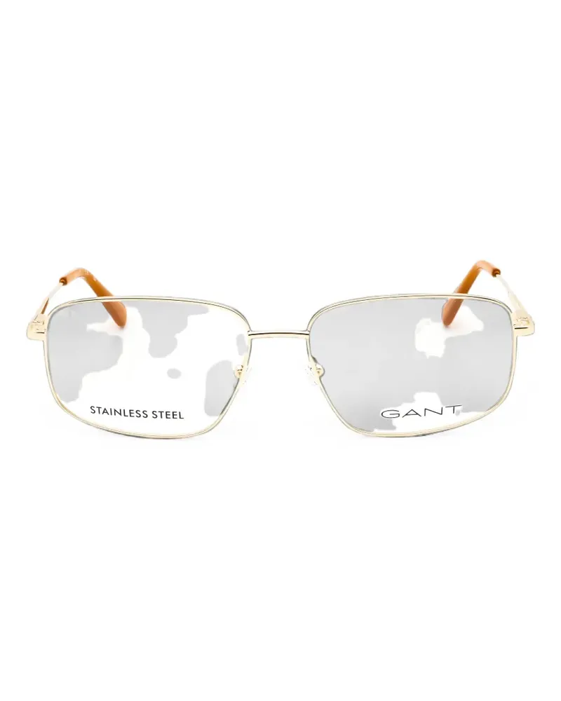 Gant rectangle-frame glasses - Gold Gold
