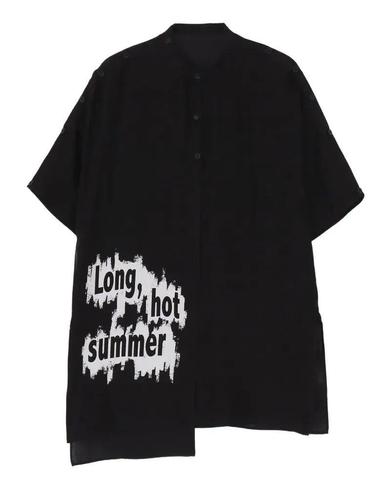 Yohji Yamamoto slogan-print shirt - Schwarz Schwarz