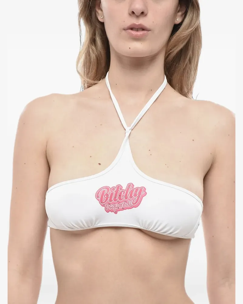 Dsquared2 Neckholder-Oberteil mit Strass - Weiß Weiß