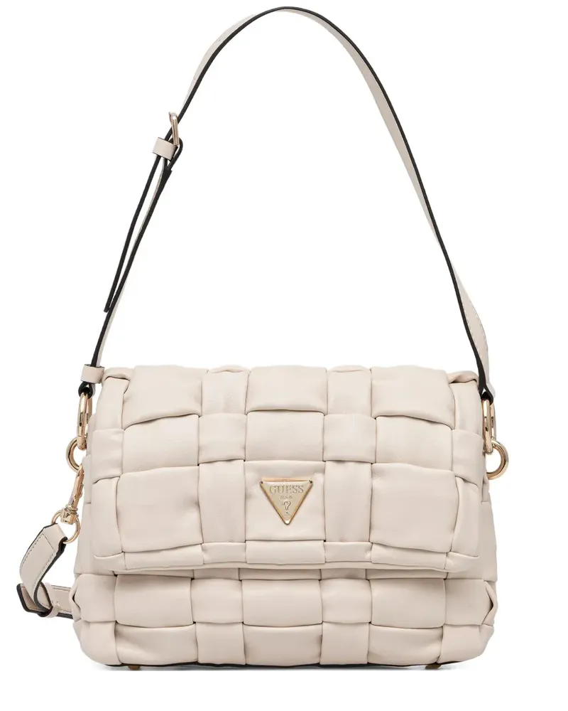 Guess Marion quilted logo cross body bag - Nude Nude