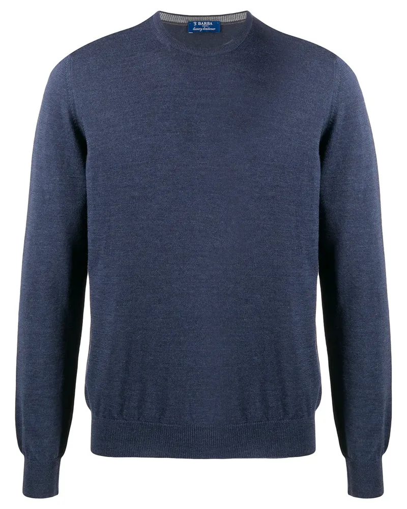BARBA Pullover mit Rundhalsausschnitt - Blau Blau