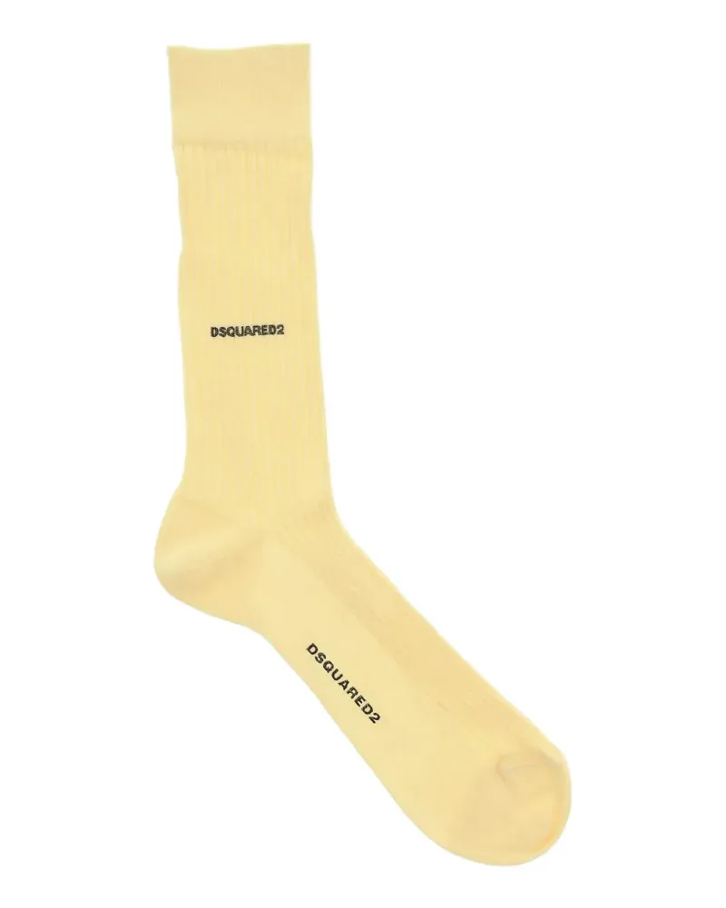 Dsquared2 long cotton ribbed socks - Gelb Gelb