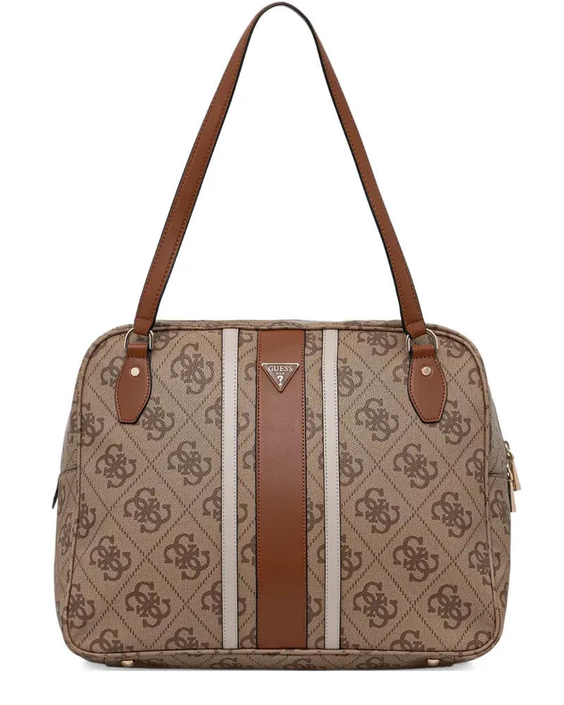 Guess Laptoptasche mit Monogramm-Muster - Nude Nude
