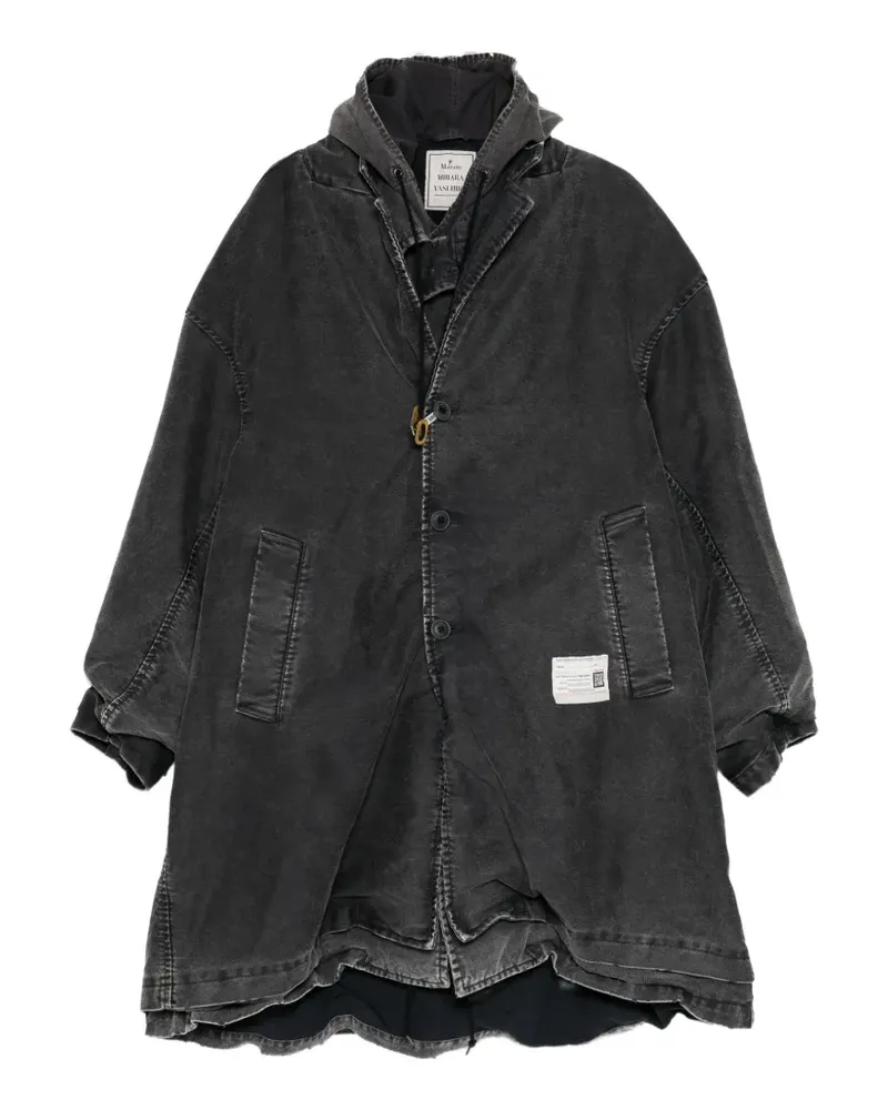MIHARAYASUHIRO Mantel im Layering-Look - Schwarz Schwarz