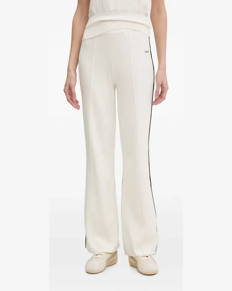 Guess logo-print side-stripe track pants - Nude Nude