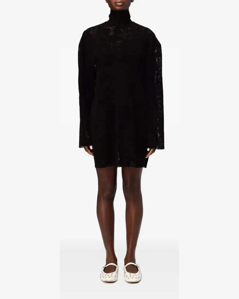 MSGM Kleid mit Spitzenschleife - Schwarz Schwarz