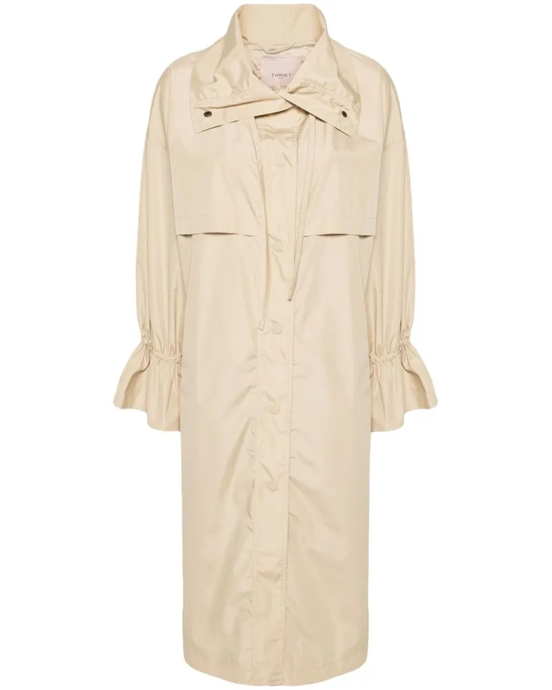 Twin-Set Trenchcoat aus Taft - Nude Nude
