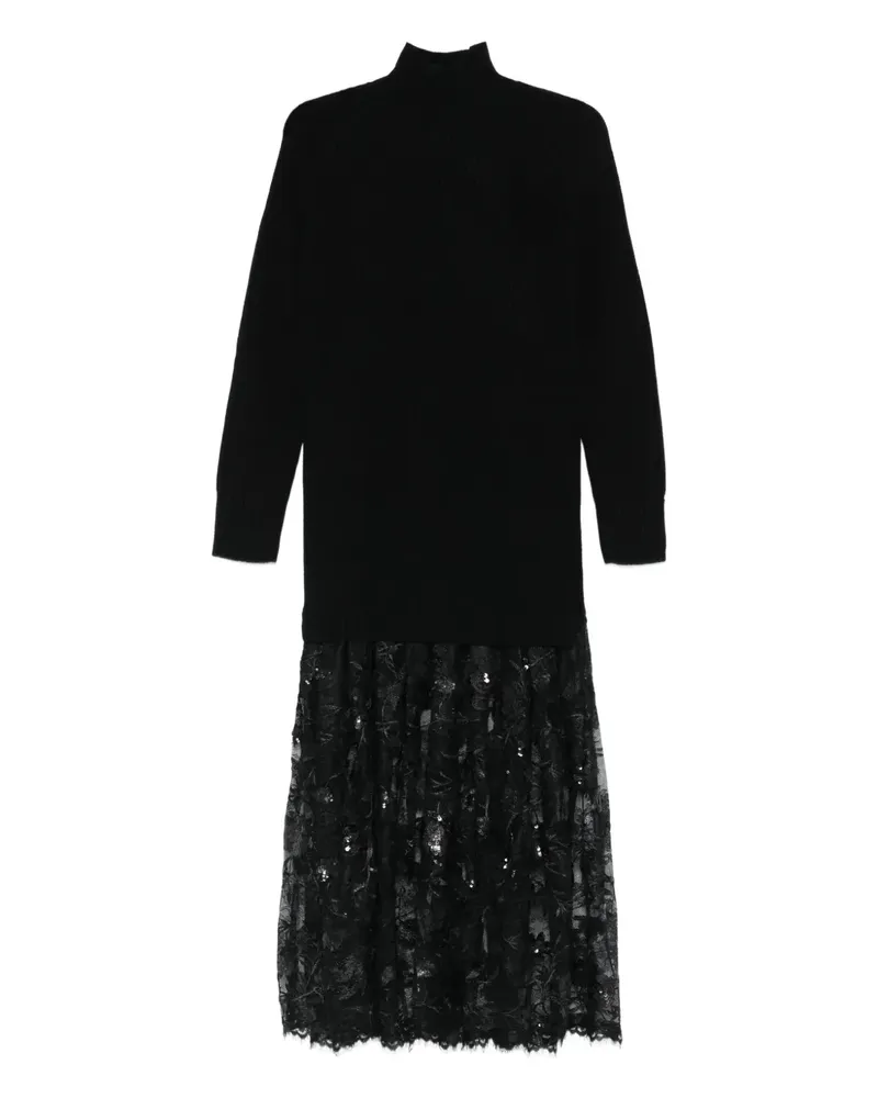Ermanno Scervino Kleid im Layering-Look - Schwarz Schwarz