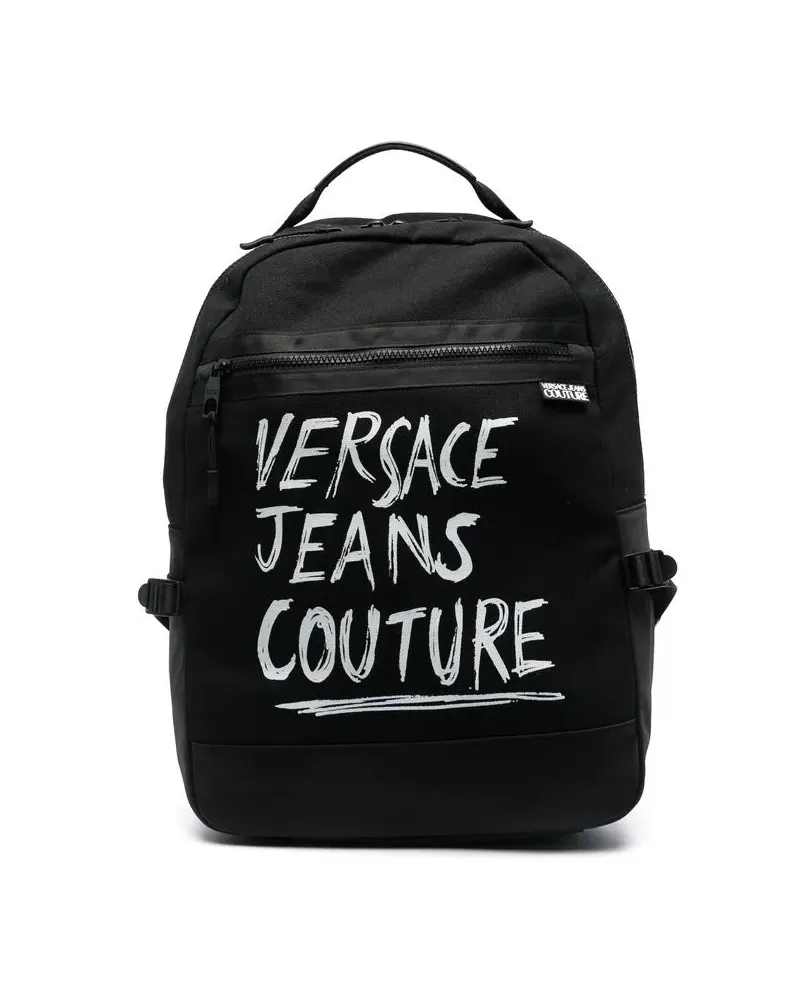 Versace Jeans Rucksack mit Graffiti-Print - Schwarz Schwarz