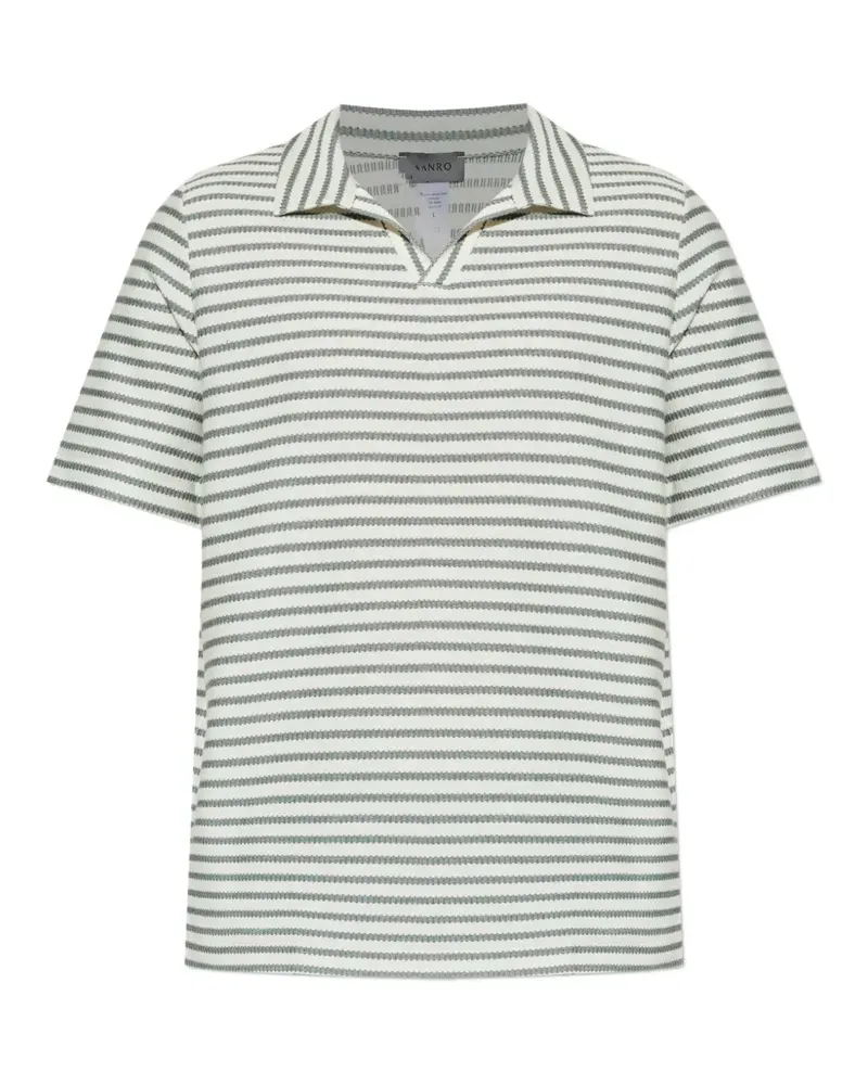 Hanro striped V-neck T-shirt - Nude Nude
