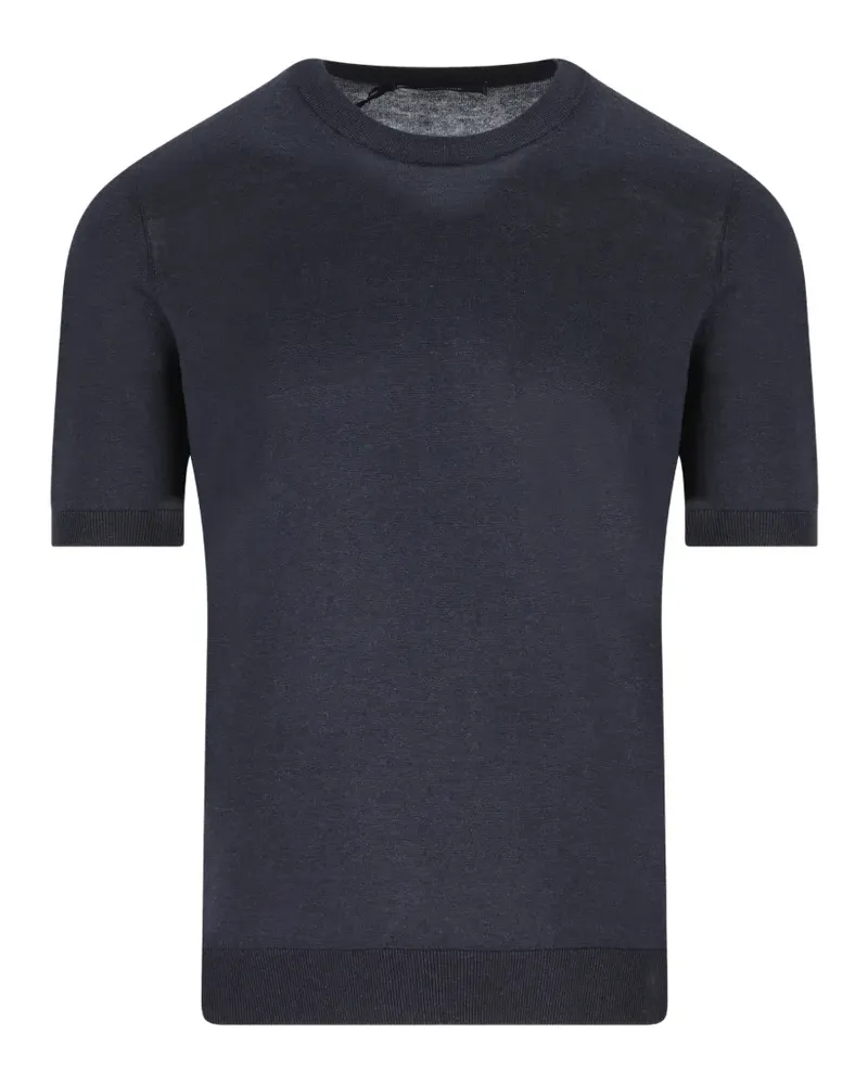 Tagliatore Geripptes T-Shirt - Blau Blau