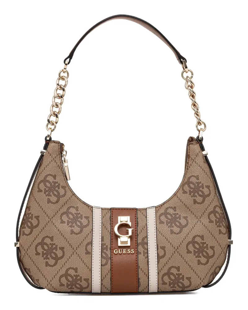 Guess Mini Schultertasche mit Monogramm - Braun Braun