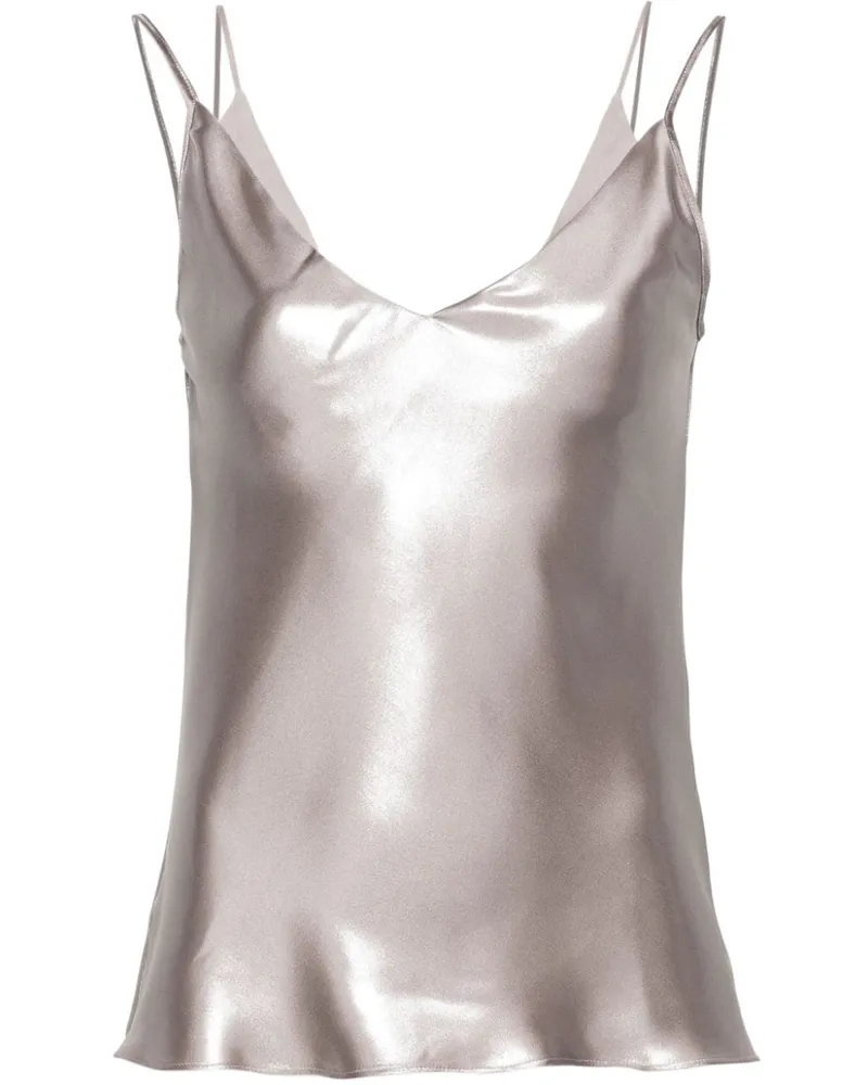 HUGO BOSS Tanktop mit metallischem V-Ausschnitt - Nude Nude