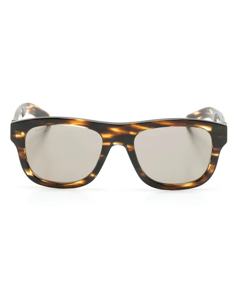 Gucci Sonnenbrille mit eckigem Gestell - Braun Braun